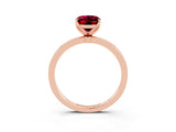 Rose gold Oval Cut Garnet Solitaire Ring with Thin Band and Prong Setting_15