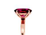 Rose gold Oval Cut Garnet Solitaire Ring with Thin Band and Prong Setting_17