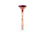 Rose gold Oval Cut Garnet Solitaire Ring with Thin Band and Prong Setting_26