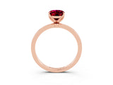 Rose gold Oval Cut Garnet Solitaire Ring with Thin Band and Prong Setting_27