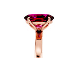 Rose gold Oval Cut Garnet Solitaire Ring with Thin Band and Prong Setting_29