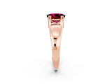 Rose gold Oval Cut Garnet Solitaire Ring with Wide Band and Prong Setting_2