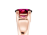 Rose gold Oval Cut Garnet Solitaire Ring with Wide Band and Prong Setting_5