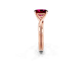 Rose gold Oval Cut Garnet Solitaire Twist Band Prong Setting Ring_30