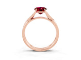 Rose gold Oval Cut Garnet Solitaire Twist Band Prong Setting Ring_31