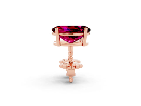 Rose gold Oval Cut Garnet Stud Earrings_32