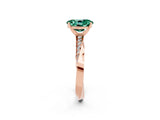 Rose gold Oval Cut Green Sapphire Engagement Ring with Side Stone Accents and Four-Prong Setting_29