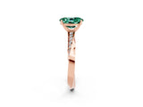 Rose gold Oval Cut Green Sapphire Engagement Ring with Side Stone Accents and Four-Prong Setting_62