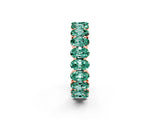 Rose gold Oval Cut Green Sapphire Eternity Band with Shared Prong Setting_2