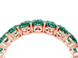 Rose gold Oval Cut Green Sapphire Eternity Band with Shared Prong Setting_4