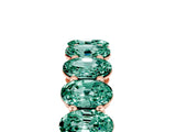 Rose gold Oval Cut Green Sapphire Eternity Band with Shared Prong Setting_5