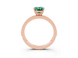 Rose gold Oval Cut Green Sapphire Milgrain Pavé Engagement Ring with Four-Prong Setting_15