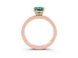 Rose gold Oval Cut Green Sapphire Milgrain Pavé Engagement Ring with Four-Prong Setting_25