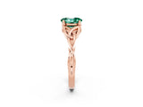 Rose gold Oval Cut Green Sapphire Solitaire Celtic Knot Ring with Four-Prong Setting_14