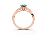 Rose gold Oval Cut Green Sapphire Solitaire Celtic Knot Ring with Four-Prong Setting_15