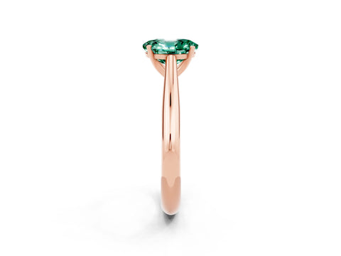 Rose gold Oval Cut Green Sapphire Solitaire Engagement Ring with Cathedral Setting and Four-Prong Mount_14