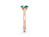 Rose gold Oval Cut Green Sapphire Solitaire Engagement Ring with Cathedral Setting and Four-Prong Mount_26