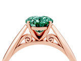 Rose gold Oval Cut Green Sapphire Solitaire Engagement Ring with Cathedral Setting and Four-Prong Mount_28