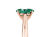 Rose gold Oval Cut Green Sapphire Solitaire Engagement Ring with Cathedral Setting and Four-Prong Mount_29