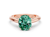 Rose gold Oval Cut Green Sapphire Solitaire Engagement Ring with Cathedral Setting and Four-Prong Mount_66