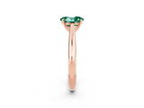 Rose gold Oval Cut Green Sapphire Solitaire Engagement Ring with Cathedral Setting and Four-Prong Mount_68