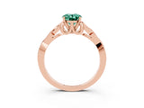 Rose gold Oval Cut Green Sapphire Solitaire Engagement Ring with Celtic Knot Band and Four-Prong Setting_3