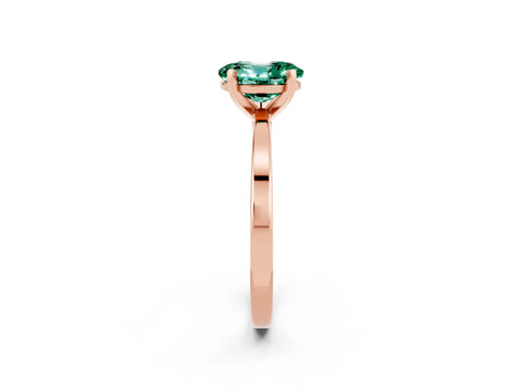 Rose gold Oval Cut Green Sapphire Solitaire Engagement Ring with Classic Band and Four-Prong Setting_26