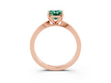 Rose gold Oval Cut Green Sapphire Solitaire Engagement Ring with Classic Band and Four-Prong Setting_27