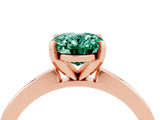 Rose gold Oval Cut Green Sapphire Solitaire Engagement Ring with Classic Band and Four-Prong Setting_28