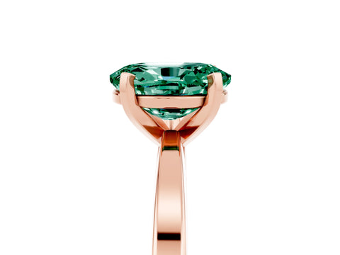 Rose gold Oval Cut Green Sapphire Solitaire Engagement Ring with Classic Band and Four-Prong Setting_29