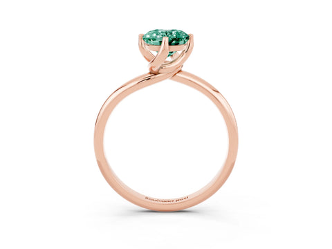 Rose gold Oval Cut Green Sapphire Solitaire Engagement Ring with Four-Prong Setting and Classic Band_15