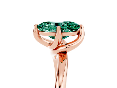 Rose gold Oval Cut Green Sapphire Solitaire Engagement Ring with Four-Prong Setting and Classic Band_17