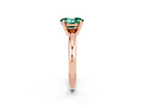 Rose gold Oval Cut Green Sapphire Solitaire Engagement Ring with Round Band and Four-Prong Setting_2