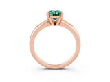 Rose gold Oval Cut Green Sapphire Solitaire Engagement Ring with Round Band and Four-Prong Setting_3