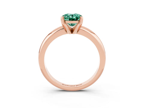 Rose gold Oval Cut Green Sapphire Solitaire Engagement Ring with Round Band and Four-Prong Setting_3
