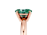Rose gold Oval Cut Green Sapphire Solitaire Engagement Ring with Round Band and Four-Prong Setting_5