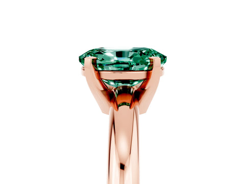 Rose gold Oval Cut Green Sapphire Solitaire Engagement Ring with Round Band and Four-Prong Setting_5