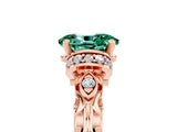 Rose gold Oval Cut Green Sapphire Solitaire Ring with Filigree Band and Four-Prong Setting_29