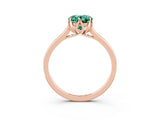 Rose gold Oval Cut Green Sapphire Solitaire Ring with Flower Prong Setting and Classic Band_15