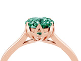 Rose gold Oval Cut Green Sapphire Solitaire Ring with Flower Prong Setting and Classic Band_16