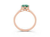 Rose gold Oval Cut Green Sapphire Solitaire Ring with Flower Prong Setting and Classic Band_40