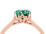 Rose gold Oval Cut Green Sapphire Solitaire Ring with Flower Prong Setting and Classic Band_41