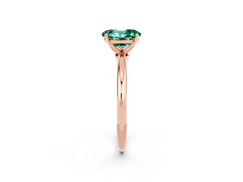 Rose gold Oval Cut Green Sapphire Solitaire Ring with Six-Prong Setting and Classic Band_2