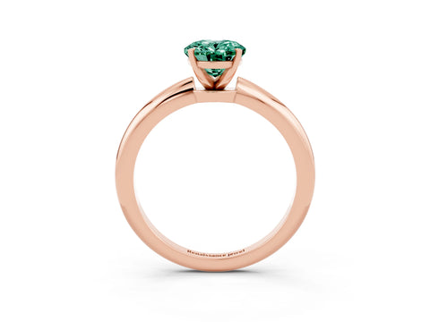 Rose gold Oval Cut Green Sapphire Solitaire Ring with Six-Prong Setting and Classic Band_3