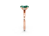 Rose gold Oval Cut Green Sapphire Solitaire Ring with Thin Band and Prong Setting_14
