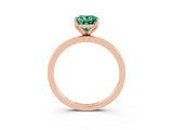 Rose gold Oval Cut Green Sapphire Solitaire Ring with Thin Band and Prong Setting_15