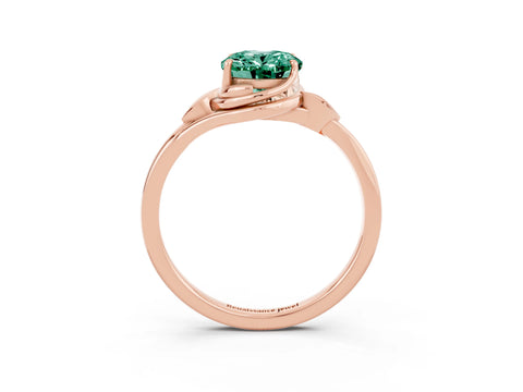 Rose gold Oval Cut Green Sapphire Solitaire Ring with Twist Band and Four-Prong Setting_27