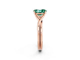Rose gold Oval Cut Green Sapphire Solitaire Twist Band Prong Setting Ring_50