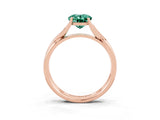 Rose gold Oval Cut Green Sapphire Solitaire Twist Band Prong Setting Ring_51