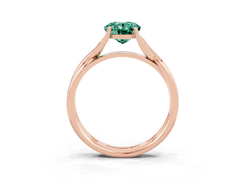 Rose gold Oval Cut Green Sapphire Solitaire Twist Band Prong Setting Ring_51